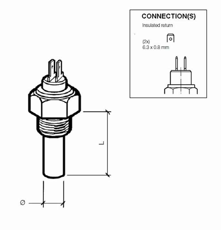 VDO Dual Station Coolant temperature sender 120C